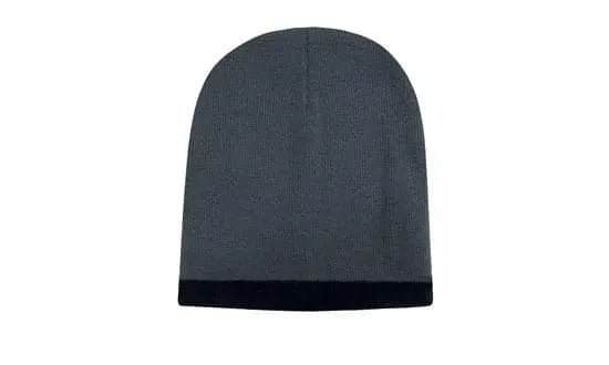 Headwear Acrylic Two Tone Roll Down Beanie X12 - 4188 - City Workwear